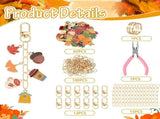Autumn keychain making set - 60 autumn charms & 12 clips - plus accessories V1188-MS101-00938-1