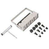 4 Cell Soil Blocker - Heavy Duty Steel Seedling Block Maker with 3 Seed Pin Sets, Reusable Hand V888-ELOSUNG18563
