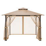 Gazebo Netting Replacement, Fit Most 10 x 10 x 7 FT Gazebo Curtain, Outdoor Garden Net, 4-Panel V952-LTWZDL10FT10VJ6F0V0