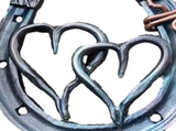 2X Handmade Horseshoe, Cast Horseshoe Wall Decor, Good Lucky Horseshoe, Hand Cast Horseshoe with V1192-AZ-W-22712