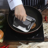 Stainless Steel Burger Press with Flat Base and Handle for Smash Burgers, Grills, Stovetops, Home V1189-LC-HW-00548