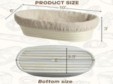 Bannet Bread Proofing Basket 2 pack 10" Oval With Liner, Natural Rattan Bread Basket V1258-DP02-C-1060