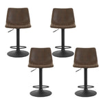 Artiss 4x Bar Stools Vintage Leather Swivel Gas Lift Brown BA-K-0224-BRX4