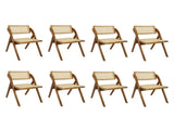 Levede 8X Foldable Rattan Dining Chairs CH1080-2-WAX4