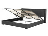 Artiss King Bed Frame Gas Lift Storage Bed with Charging Ports Upholstered Geometric Headboard BFRAME-G-MORFEI-K-BK-ABC