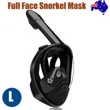 Black Full Face Snorkel Mask Swimming Breath Dry Diving Goggle Scuba Glass Anti-Fog AU L V201-W12783341