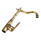 Antique Retro Style Solid Brass Kitchen Bathroom Basin Sink Faucet Hot Cold Pipes Mixer Tap V1294-YM0722-JY03355