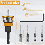 Carbon Steel Countersink Drill Bit Set Wood Heat Resistant Woodworking Drill Bit with Depth Stop V1370-AZ4-10548