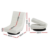 Artiss Floor Lounge Sofa Swivel Foldable Linen White FLOOR-SBL-03LIN-WH