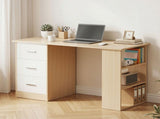 Artiss Computer Desk Drawer Shelf Oak White 120CM FURNI-B-DESK120-MAP-AB