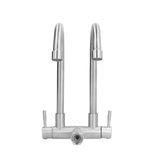 G3/4 Double Nozzle Single Cold Faucet 360 Degree Rotating 304 Stainless Steel Basin Tap for Kitchen V1294-YM0523-3112210105711