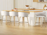 4x Artiss Bar Stools Dining Chairs Contoured Leather Wood Stool BA-TW-8186-BGX4