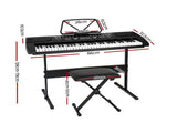 Alpha 61 Keys Electronic Piano Keyboard Digital Electric w/ Stand Stool Black EK-JK-60-BK-H-B01