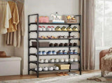Extra Large Stackable Shoe Rack, Heavy Duty Steel Pipe Storage Organizer Holds 36 Pairs, for V1192-AZ-W-30054