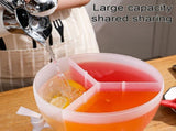 Cold Water Dispenser Jug 3-Compartment Beverage Server with Push-Button Faucs Large Capacity V1370-AZ4-09342