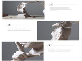 Silver Modern 'Silence is Golden' Abstract Sculpture - Nordic Resin Art Statue for Office & Living V888-ELOSUNG34504