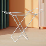 Mini Double-Wing Floor-Standing Folding Clothes Drying Rack-White V1161-108767