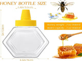 64 Pcs 7 oz Squeeze Bottle Plastic Empty Beehive Bottle Jar with Spout Lid Clear Refillable V1259-DP01-F-138