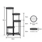 4 Tier Foldable Corner Tall Plant Stand Metal Flower Display Rack Indoor Outdoor V767-XJJ491-L