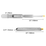 1 Pair 18-60 in Soft-Close Drawer Slides Ball Bearing Full Extension V952-ZXCTHG500B22LTASUV0