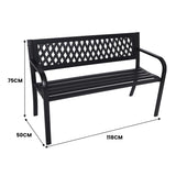 Wallaroo Steel Outdoor Garden Bench - Lattice GDB-JOY-202