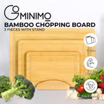 GOMINIMO 3 Pieces Bamboo Chopping Board with Stand V227-3720262033030