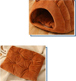 Orange Brown Cat Cave Bed - Cozy Pet House for Cats - Soft Comfortable Kitten Bed V1258-DP02-BOL-495