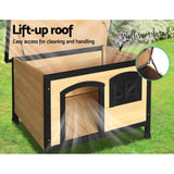 i.Pet Dog Kennel Extra Large Wooden Outdoor Indoor Puppy Pet House Cabin Crate Weatherproof PET-GT-DH5-L-BK
