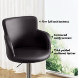 Artiss 2x Leather Bar Stools Swivel Adjustable Gas Lift PU Counter Chairs Brown BA-K-7200-BRX2