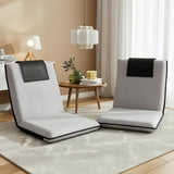 Artiss 2X Floor Lounge Sofa Bed Floor Cushion Velvet Grey FLOOR-0166D-GYX2