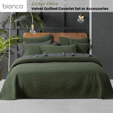 Bianca Lester Olive Velvet Diamond Polyester Coverlet Set Super King V442-BCA-COVERLETS-LESTER-OLIVE-SK