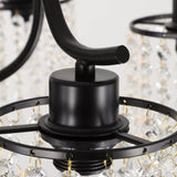 Crystal Chandelier Industrial Farmhouse, Black V178-34591