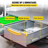 Drawer 1 Pair 42 Inch Heavy Duty Drawer Ball Bearing Side Mount Drawer Hardware V952-CTDGBYCW50042RHEWV0