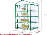 2 Pcs 4 Tier Greenhouse Replacement Cover- 27 x 19 x 63 Inch Clear PVC Plant Greenhouse Cover with V1258-DP02-C-538