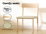 Artiss Dining Table and Chairs Set of 5 Compact Kitchen Furniture Natural Beige DSET-U-5279-WD