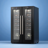 Devanti Wine Fridge Cooler Dual Zone 24 Bottles WC-24B-2D-BK