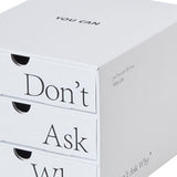 Desk Organizer with Drawer Corrugated Paper 3 Tier Desktop Storage Box for Home Dorm Office White V1294-YM0703-3117230110111