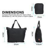 Shopper Bag Tote Bag Foldable Travel Laptop Grocery Nylon KO-DUAL BLACK V274-GM-KOEBAG-SHOP-BK