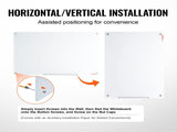 Magnetic Glass Whiteboard, Dry Erase Board 48"x32", Wall-Mounted Large White Glassboard Frameless, V952-CXGCBLBGHBL4O9WH5V0