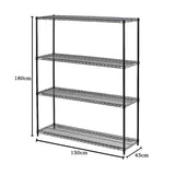 Modular Wire Storage Shelf 1500 x 450 x 1800mm Steel Shelving V63-841181