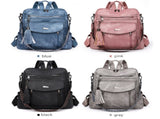 Black Chic Women's PU Leather Convertible Backpack - Anti-Theft Design, Multi-Pocket Shoulder Bag V888-ELOSUNG32729