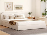 Artiss Bed Frame Double Size Boucle DARA BFRAME-H-DARA-D-WH-ABC
