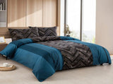 Marble Teal Nero Chevron Luxe Quilt / Doona / Duvet Cover set V745-AQ081948K3