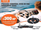 Hydraulic Outboard Steering Kit, 300HP, Marine Boat Hydraulic Steering System, with Helm Pump V952-XWYYFXBDJTJ37VR7HV0