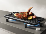 Reversible Grill/Griddle, 20x10 inch Pre-Seasoned Cast Iron Griddle, Portable Rectangular Pan with V952-SMJP2010INCHFUIXPV0