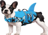 Blue Camouflage Dog Life Jacket with Handle, Reflective Flotation Vest, Size L V1237-MS-912-163