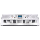 Karrera 61-Key Electronic LED Keyboard Piano with Stand - Silver EKB-CHJ-61-SL-LED