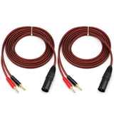 2X XLR Banana Speaker Cable,XLR 3 Pin Male Dual Banana Plugs Audio Cable, Gold-Plated 4mm Plug V1369-AZ3-W-08331