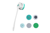 Electric Body Brush for Back with 5 Interchangeable Heads Long Handle for Spa Shower - Green V1263-JX-6500