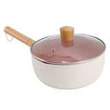 Non Stick Saucepan With Lid White Baby Complementary Food Small Pot Home Kitchen Instant Noodles V1294-YM0901-3113230192612